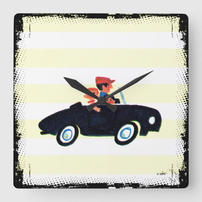 Horloge Carrée Frapper la route ouverte 3 (Recto)