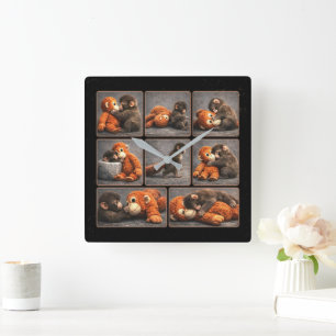 Horloge Carrée Frappez bébé singe