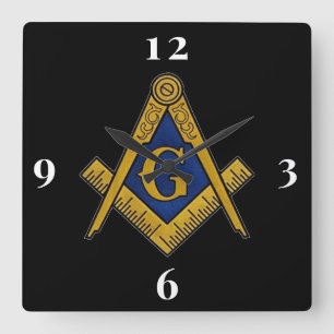 Horloge Carrée Freemason Masonic Lodge Masonry
