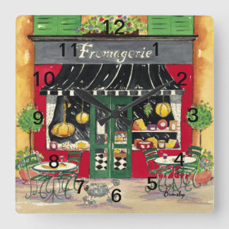 Horloge Carrée French Cafe Acrylique Wall Clock