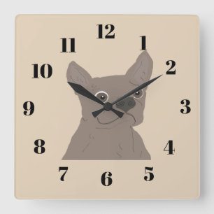 Horloge Carrée Frenchie, beige