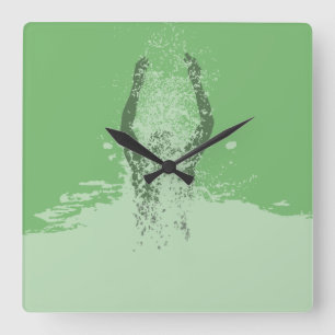 Horloge Carrée Fresh Black and White Grunge Man Water