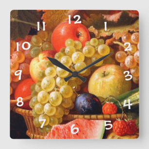 Horloge Carrée Fruits