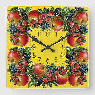 Horloge Carrée Fruits