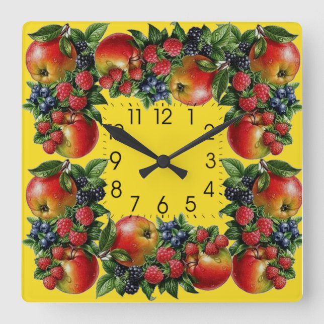 Horloge Carrée Fruits (Recto)