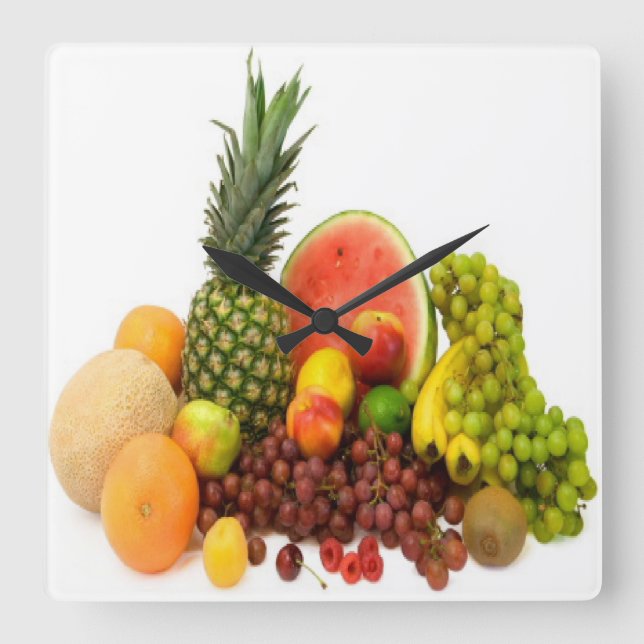 HORLOGE CARRÉE FRUITS D'ÉTÉ (Recto)