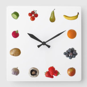 Horloge Carrée Fruits et légumes