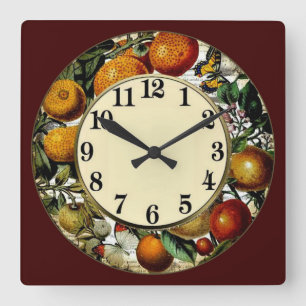 Horloge Carrée Fruits variés