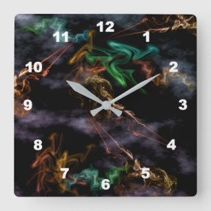 Horloge Carrée "Fumer 'N Feu'