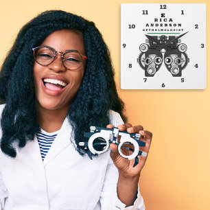 Horloge Carrée Fun Eye Care Professionnel Phoropter