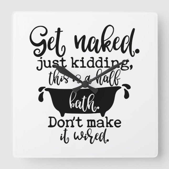 Horloge Carrée Funny Bathroom Design for Your Home Decoration (Recto)