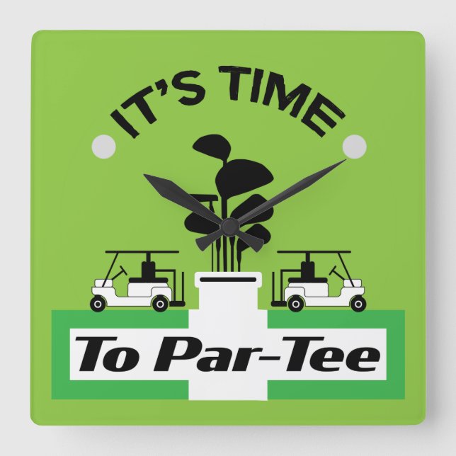 Horloge Carrée Funny Golfing Pros Golfing Fanatics Sports (Recto)