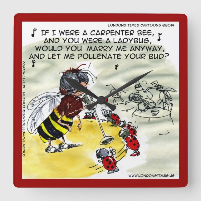 Horloge Carrée Funny Insect Nightclub Singer Wall Clock (Recto)