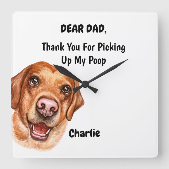 Horloge Carrée Funny Labrador Retriever (Recto)