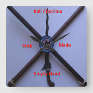 Horloge Carrée Fuson's Filipino Martial Arts Wall Clock