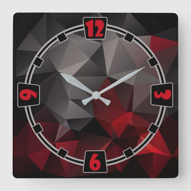 Horloge Carrée FuzzyFoxArt 3 (Recto)