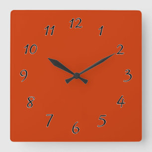 Horloge Carrée Gabarit orange