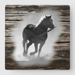 Horloge Carrée Galloping de Wild Horse