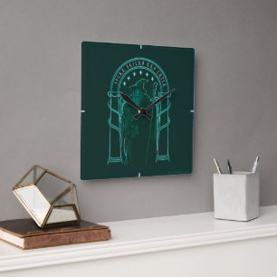 Horloge Carrée GANDALF™ "Parle Ami Et Entre" Portes de Durin