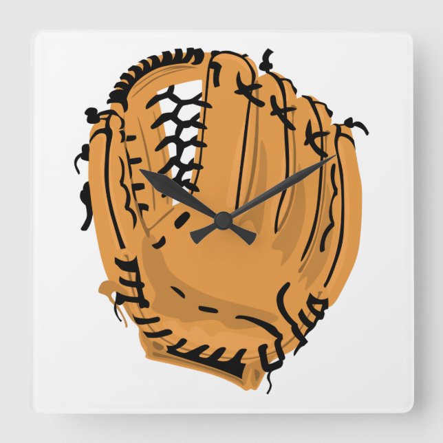 Horloge Carrée Gant de baseball (Recto)