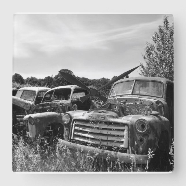 Horloge Carrée Garage Clock Old Truck Wall Clock (Recto)