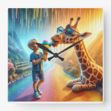 Garçon avec Giraffe