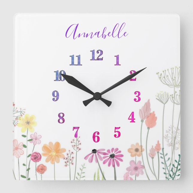 Horloge Carrée Garden | Personalized  (Recto)