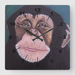 Horloge Carrée Gardien de la forêt Peinture d'Alfred Fox