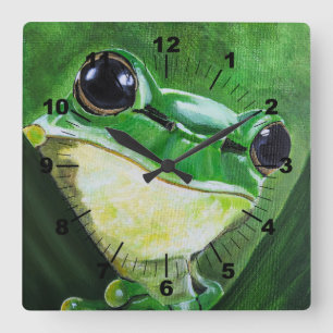 Horloge Carrée Gardien de la peinture de l'eau par Alfred Fox