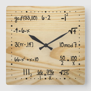 Horloge Carrée Geek drôle de maths