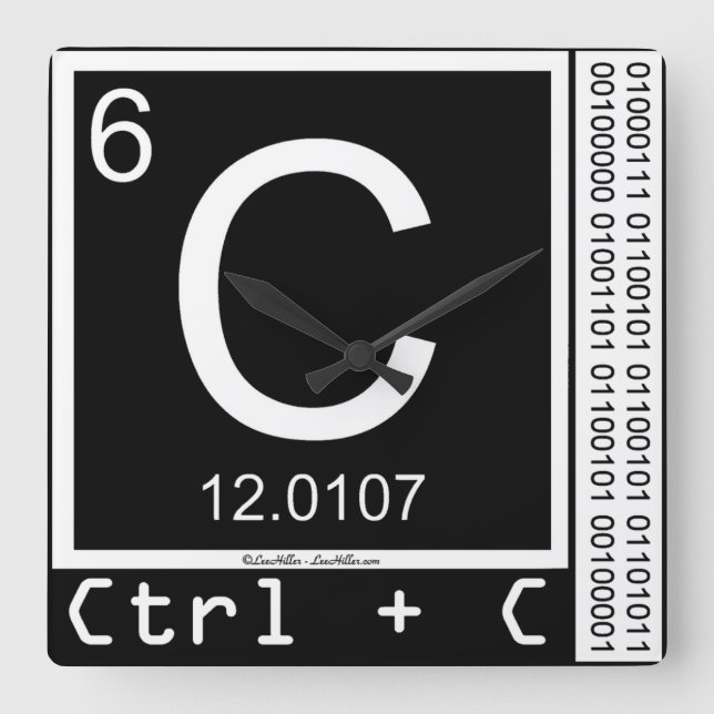 Horloge Carrée Geek Moi ! Copie de carbone (Recto)