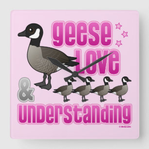 Horloge Carrée Geese, Love & Understanding