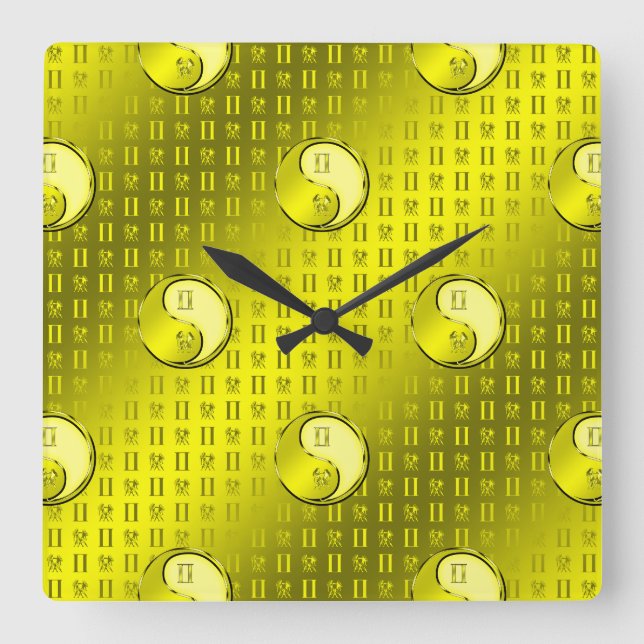 Horloge Carrée Gémeaux (Recto)