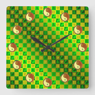 Horloge Carrée Gémeaux & Chèvre de Bois