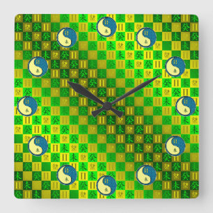 Horloge Carrée Gémeaux & Chèvre d'eau