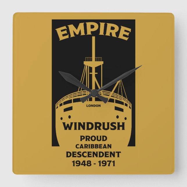 Horloge Carrée Génération Windrush Historique noir (Recto)