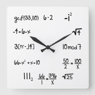 Horloge Carrée Génie drôle de maths d'interro-surprise