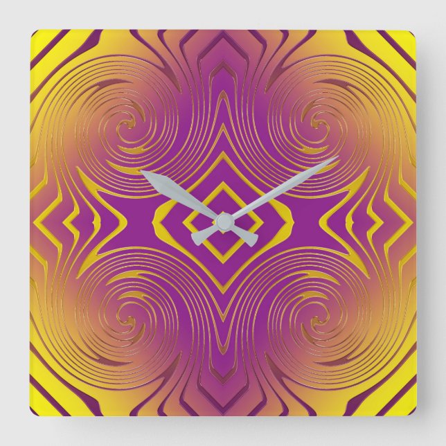 Horloge Carrée géométrie de la lumière (Recto)