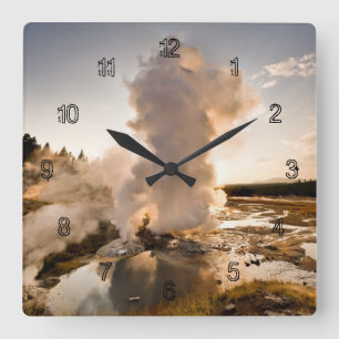 Horloge Carrée Geyser de rebord, bassin de geyser de Norris