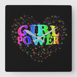 Horloge Carrée Girl power ! -
