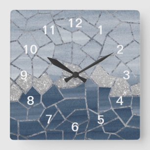 Horloge Carrée Glam géométrique mosaïque #3 #geo #décoration #art