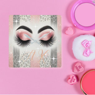 Horloge Carrée Glam Rose Pailleté Cils Monogramme