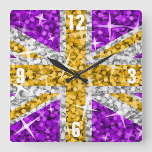 Horloge Carrée Glitz UK Gold 'Numbers' clock square