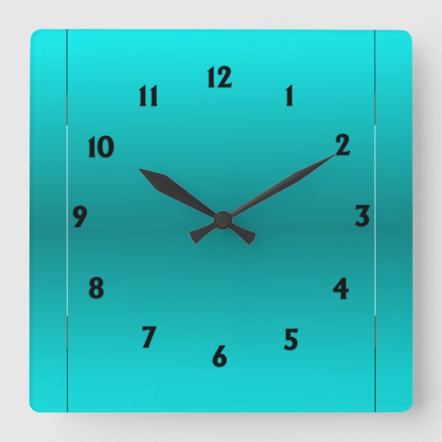 Horloge Carrée Glow Aqua (Recto)