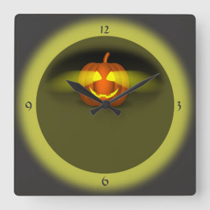 Horloge Carrée Glowing Pumpkin-