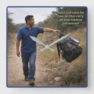 Horloge Carrée God cares for you