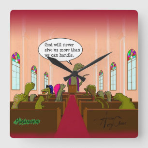 Horloge Carrée God Never Gives