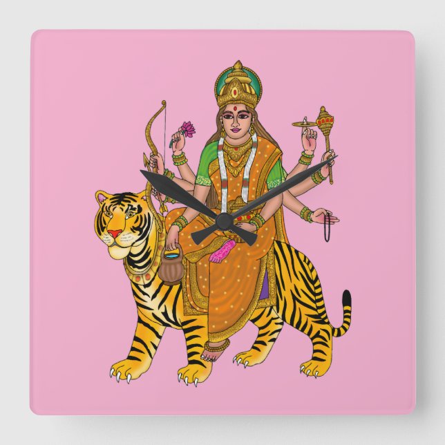 Horloge Carrée Goddess Kushmanda Wall Clock (Recto)