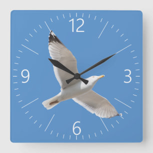 Horloge Carrée Goéland volant