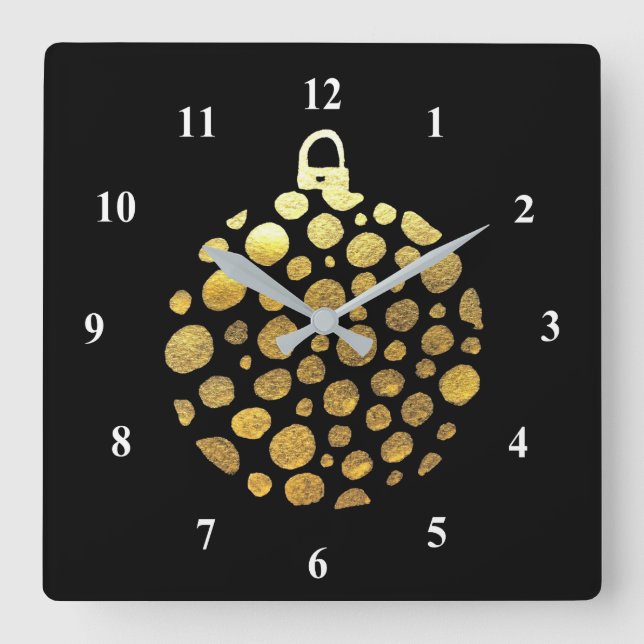 Horloge Carrée Gold bauble (Recto)